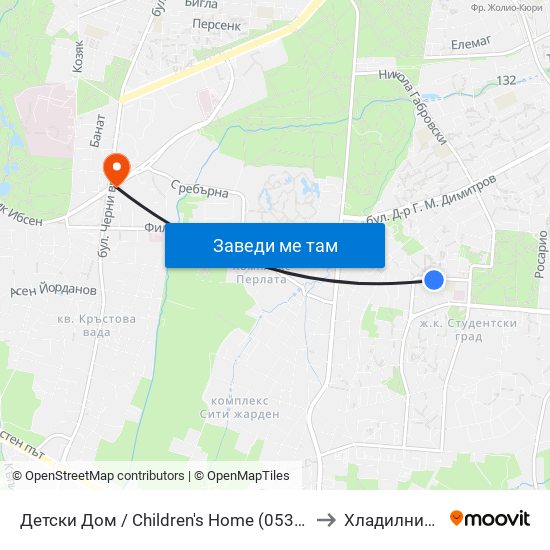 Детски Дом / Children's Home (0530) to Хладилника map