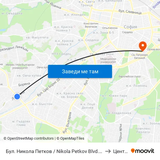 Бул. Никола Петков / Nikola Petkov Blvd. (0350) to Център map