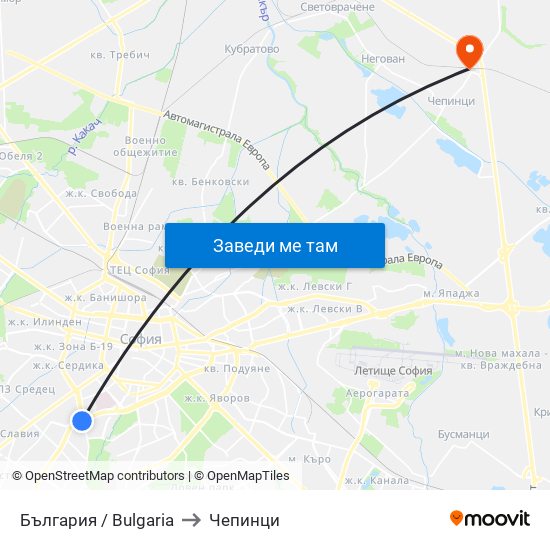 България / Bulgaria to Чепинци map