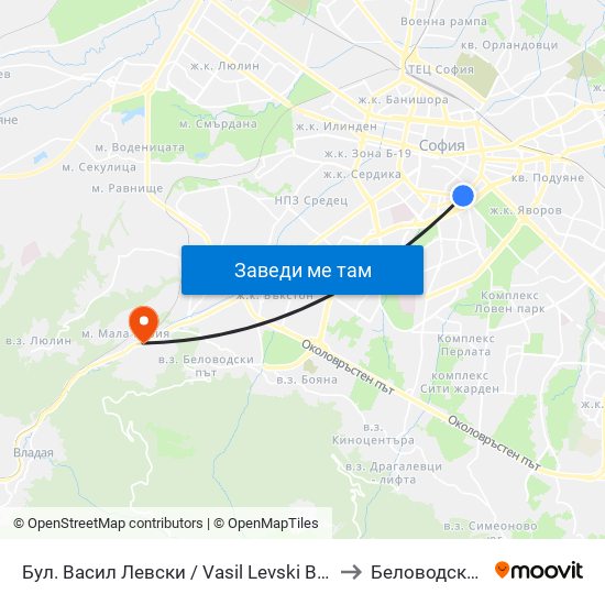 Бул. Васил Левски / Vasil Levski Blvd. (0299) to Беловодски Път map