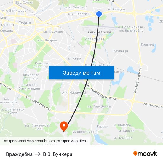 Враждебна to В.З. Бункера map