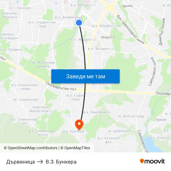 Дървеница to В.З. Бункера map