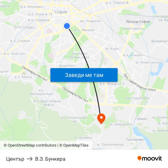 Център to В.З. Бункера map