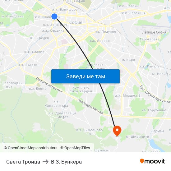 Света Троица to В.З. Бункера map