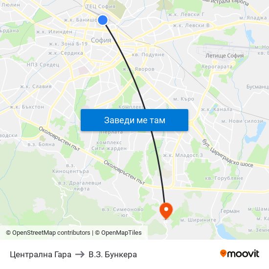 Централна Гара to В.З. Бункера map