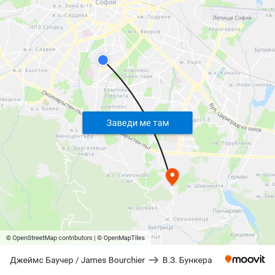 Джеймс Баучер / James Bourchier to В.З. Бункера map