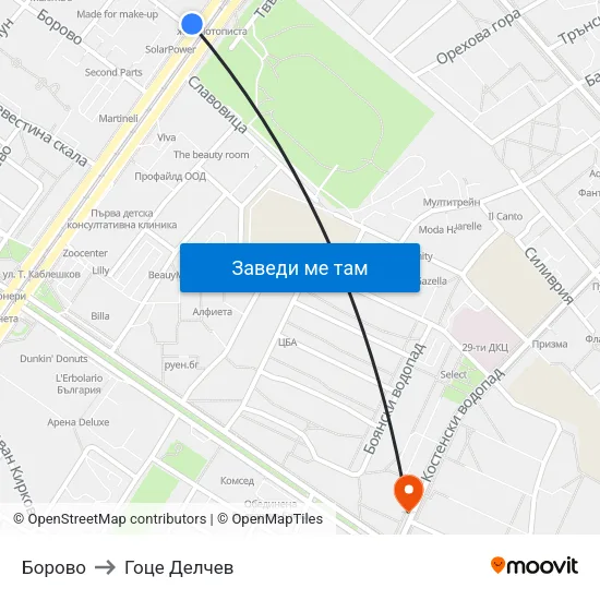 Борово to Гоце Делчев map