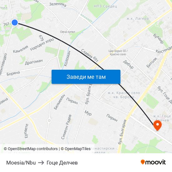 Moesia/Nbu to Гоце Делчев map