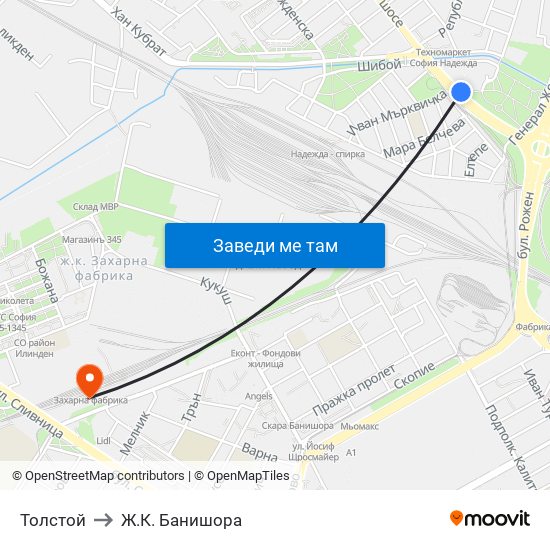 Толстой to Ж.К. Банишора map