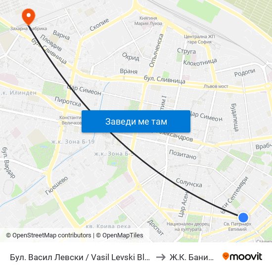 Бул. Васил Левски / Vasil Levski Blvd. (0299) to Ж.К. Банишора map