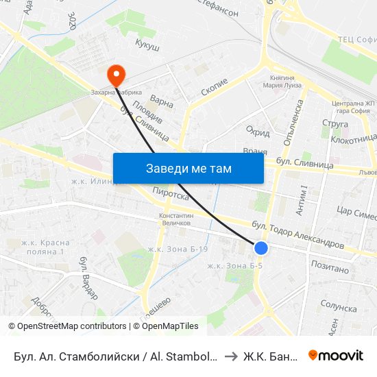 Бул. Ал. Стамболийски / Al. Stamboliyski Blvd. (0283) to Ж.К. Банишора map