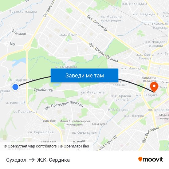 Суходол to Ж.К. Сердика map