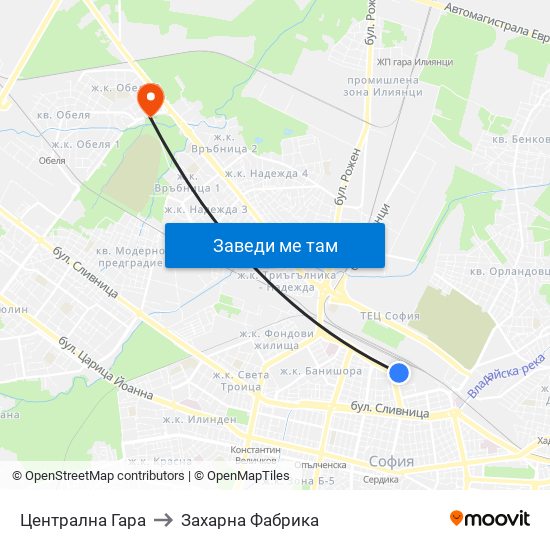 Централна Гара to Захарна Фабрика map