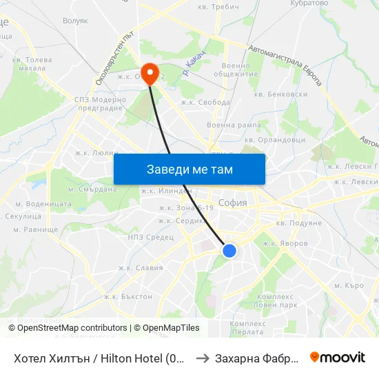 Хотел Хилтън / Hilton Hotel (0397) to Захарна Фабрика map