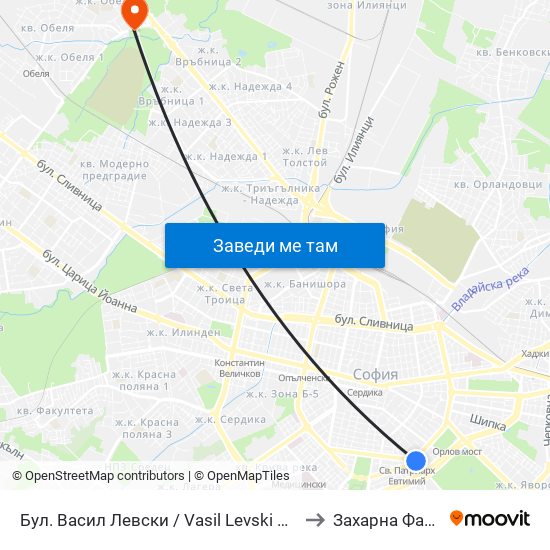 Бул. Васил Левски / Vasil Levski Blvd. (0300) to Захарна Фабрика map