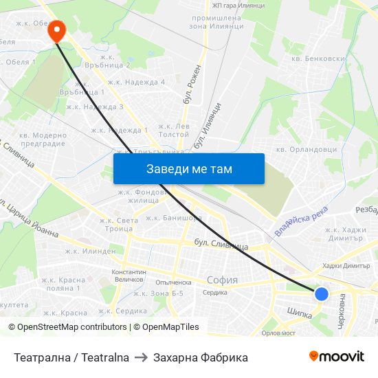 Театрална / Teatralna to Захарна Фабрика map