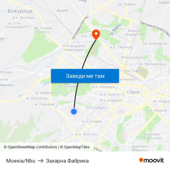 Moesia/Nbu to Захарна Фабрика map