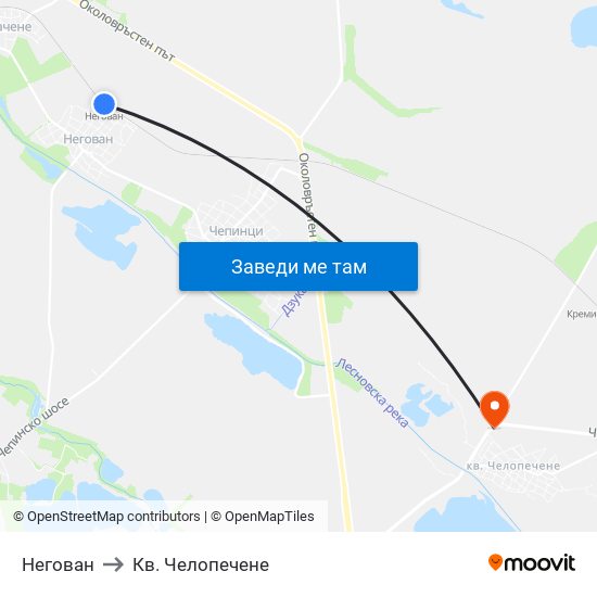 Негован to Кв. Челопечене map