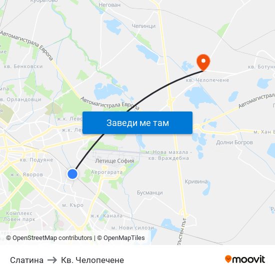 Слатина to Кв. Челопечене map