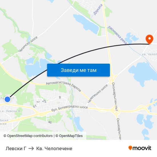 Левски Г to Кв. Челопечене map