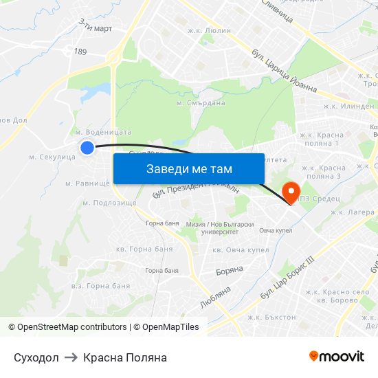 Суходол to Красна Поляна map