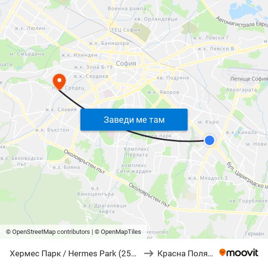 Хермес Парк / Hermes Park (2593) to Красна Поляна map