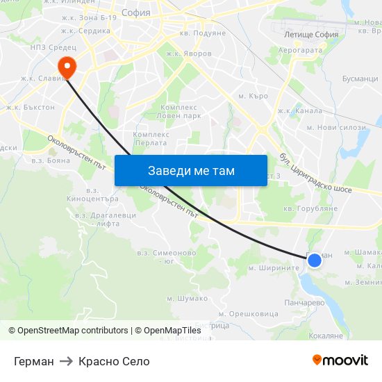 Герман to Красно Село map