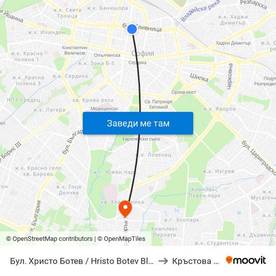 Бул. Христо Ботев / Hristo Botev Blvd. (0385) to Кръстова Вада map