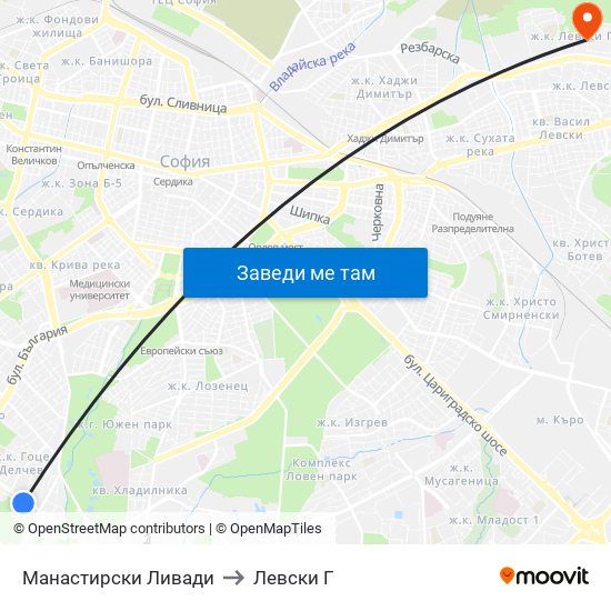 Манастирски Ливади to Левски Г map