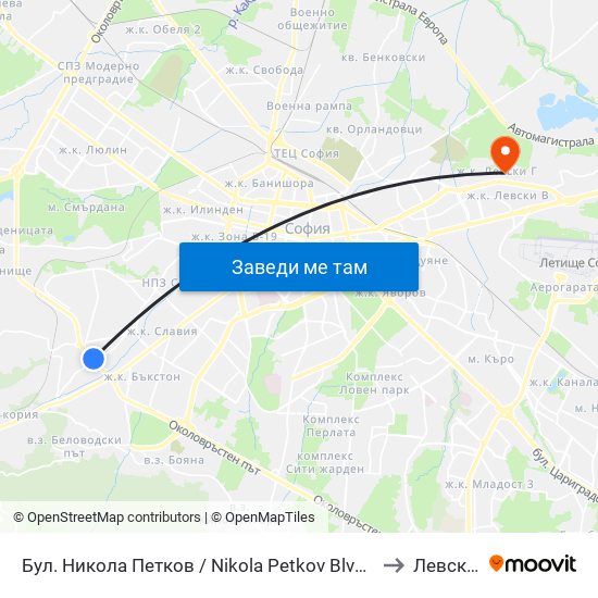 Бул. Никола Петков / Nikola Petkov Blvd. (0347) to Левски Г map
