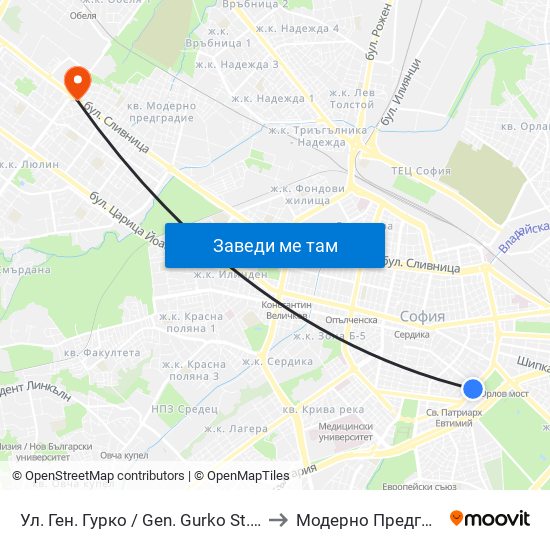 Ул. Ген. Гурко / Gen. Gurko St. (1902) to Модерно Предградие map