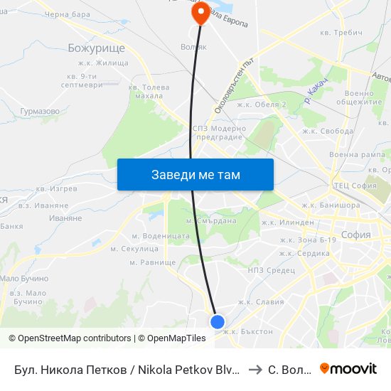 Бул. Никола Петков / Nikola Petkov Blvd. (0350) to С. Волуяк map