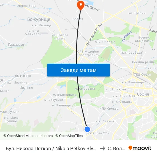 Бул. Никола Петков / Nikola Petkov Blvd. (0350) to С. Волуяк map