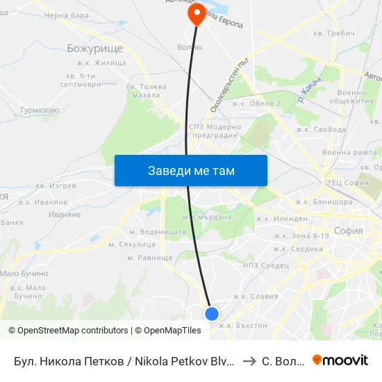 Бул. Никола Петков / Nikola Petkov Blvd. (0347) to С. Волуяк map