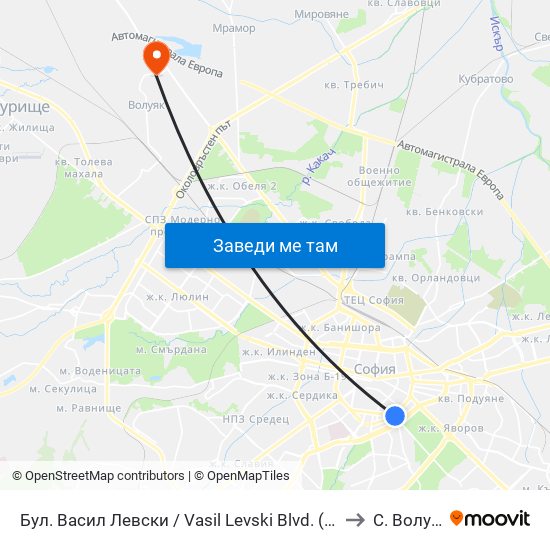 Бул. Васил Левски / Vasil Levski Blvd. (0300) to С. Волуяк map