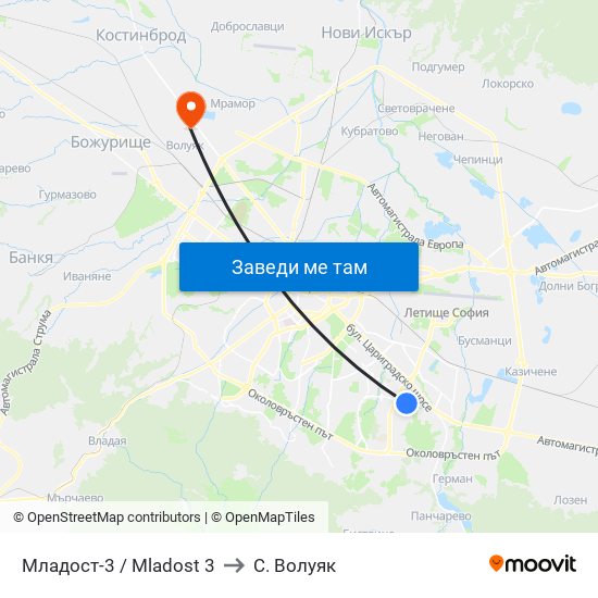 Младост-3 / Mladost 3 to С. Волуяк map