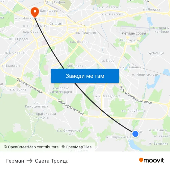 Герман to Света Троица map