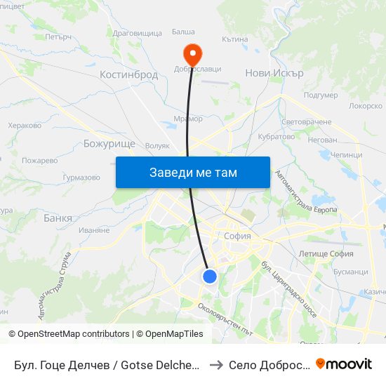 Бул. Гоце Делчев / Gotse Delchev Blvd. (0314) to Село Доброславци map