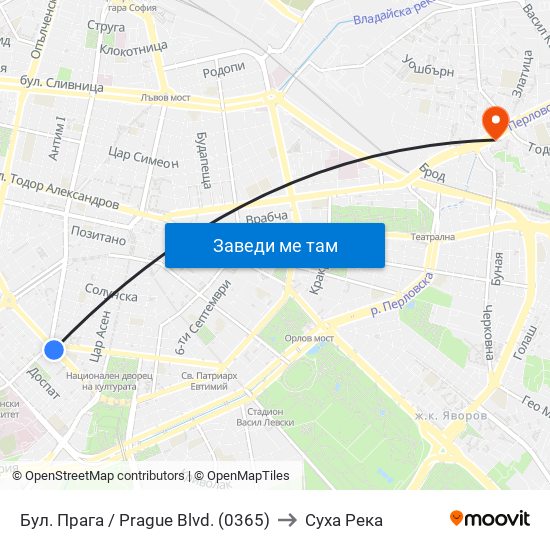 Бул. Прага / Prague Blvd. (0365) to Суха Река map
