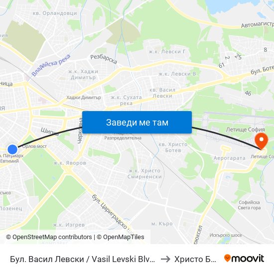 Бул. Васил Левски / Vasil Levski Blvd. (0299) to Христо Ботев map