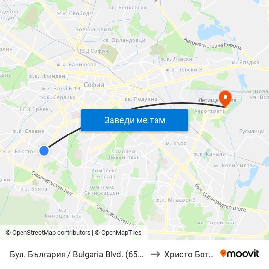 Бул. България / Bulgaria Blvd. (6564) to Христо Ботев map