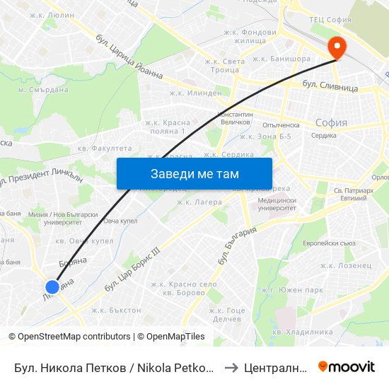 Бул. Никола Петков / Nikola Petkov Blvd. (0347) to Централна Гара map