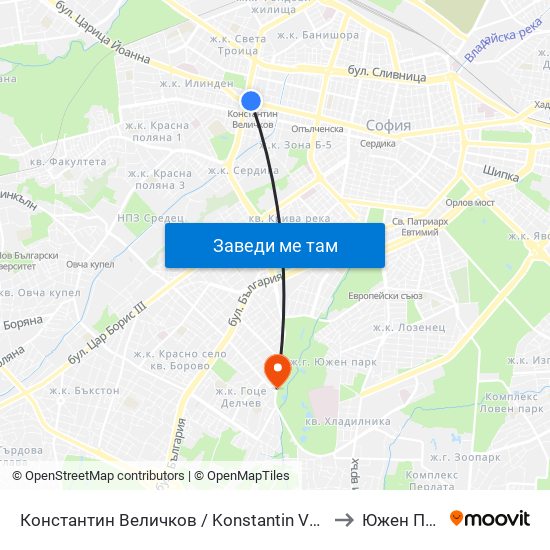 Константин Величков / Konstantin Velichkov to Южен Парк map