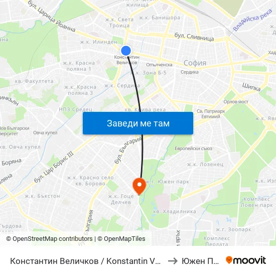 Константин Величков / Konstantin Velichkov to Южен Парк map