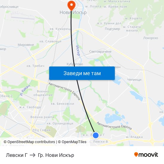 Левски Г to Гр. Нови Искър map