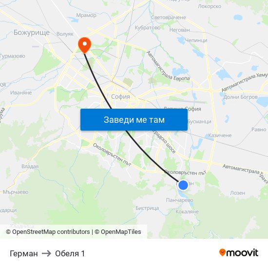 Герман to Обеля 1 map