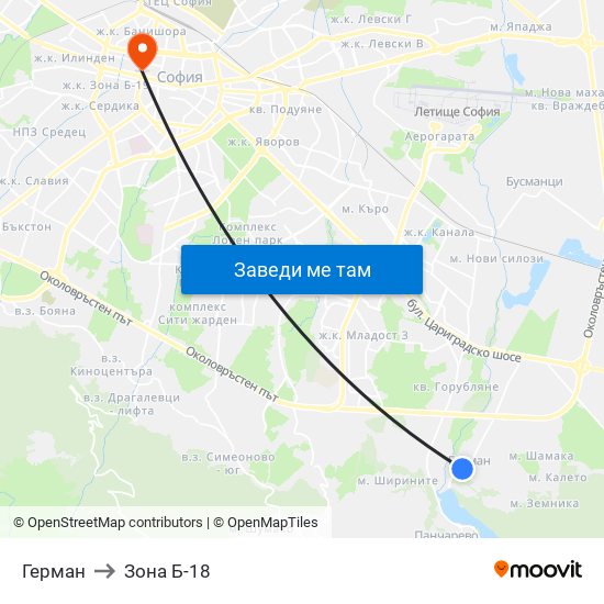 Герман to Зона Б-18 map