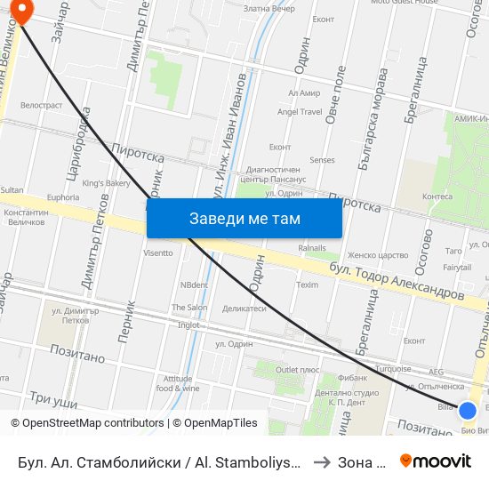 Бул. Ал. Стамболийски / Al. Stamboliyski Blvd. (0283) to Зона Б-19 map