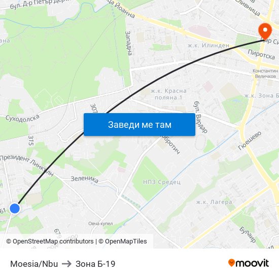 Moesia/Nbu to Зона Б-19 map