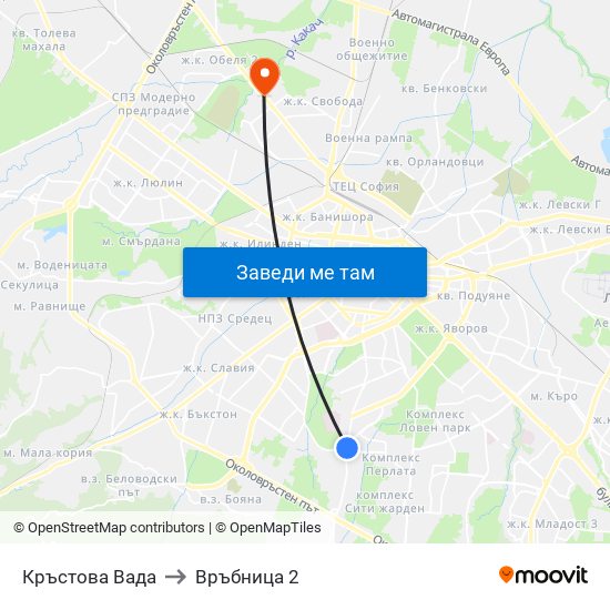 Кръстова Вада to Връбница 2 map